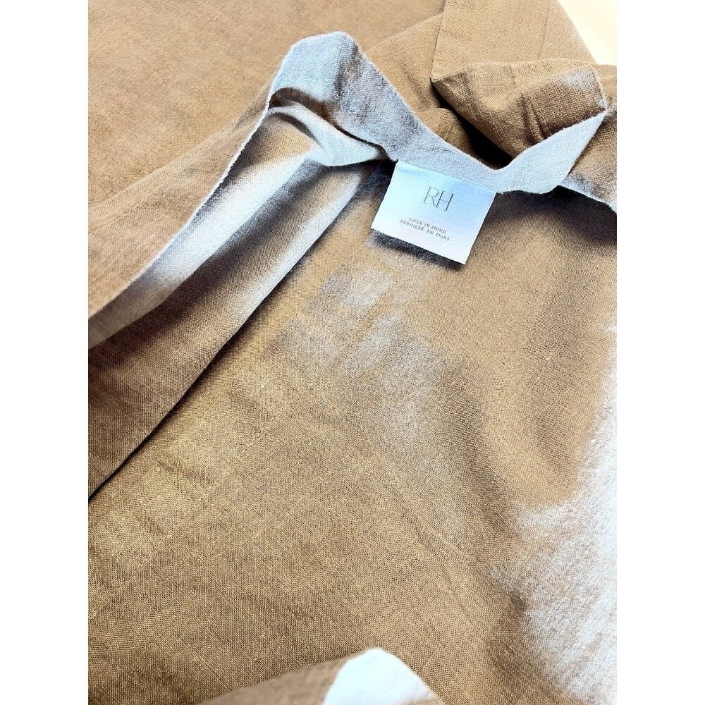 RESTORATION HARDWARE Pillow Sham Stonewashed Belgian Linen Gray Pair Luxury Bed - Picture 11 of 12